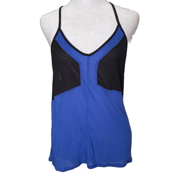 Alo Medium Block Tank Perfect Harmony Running Top Blue Black Lightweight - Picture 1 of 6